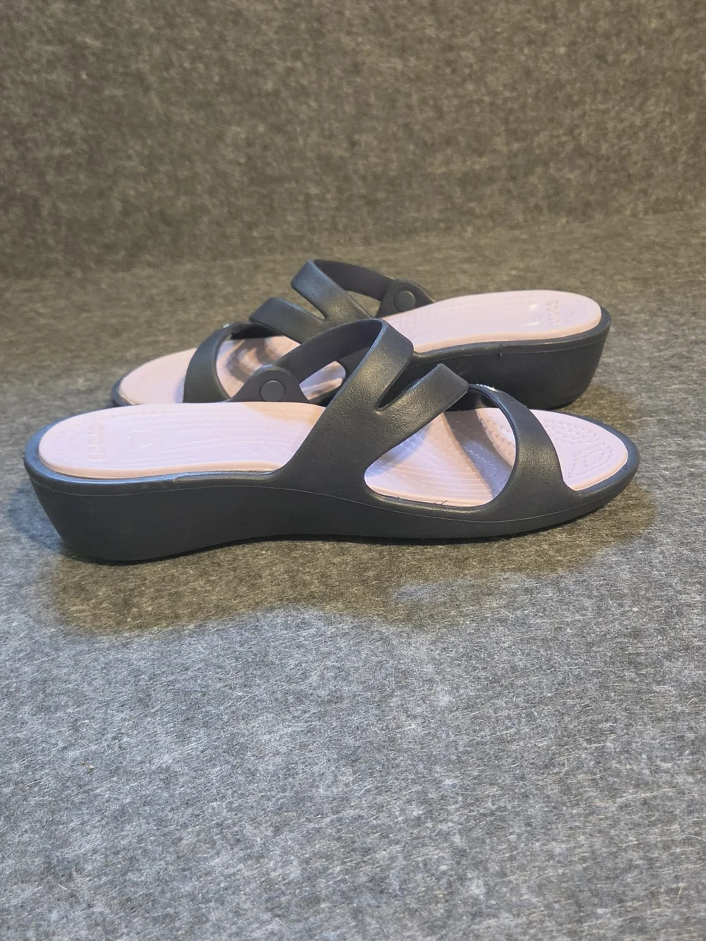 Crocs Women’s Purple & Navy Strappy Slide Sandals